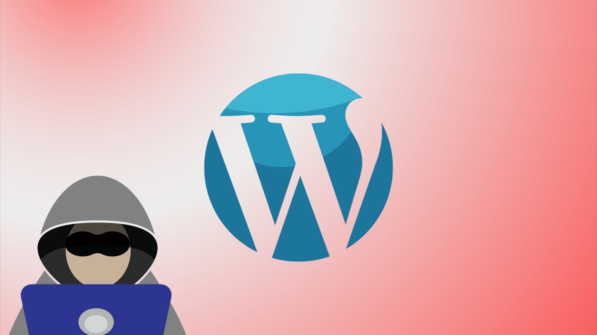 Hacker junto de logo do Wordpress