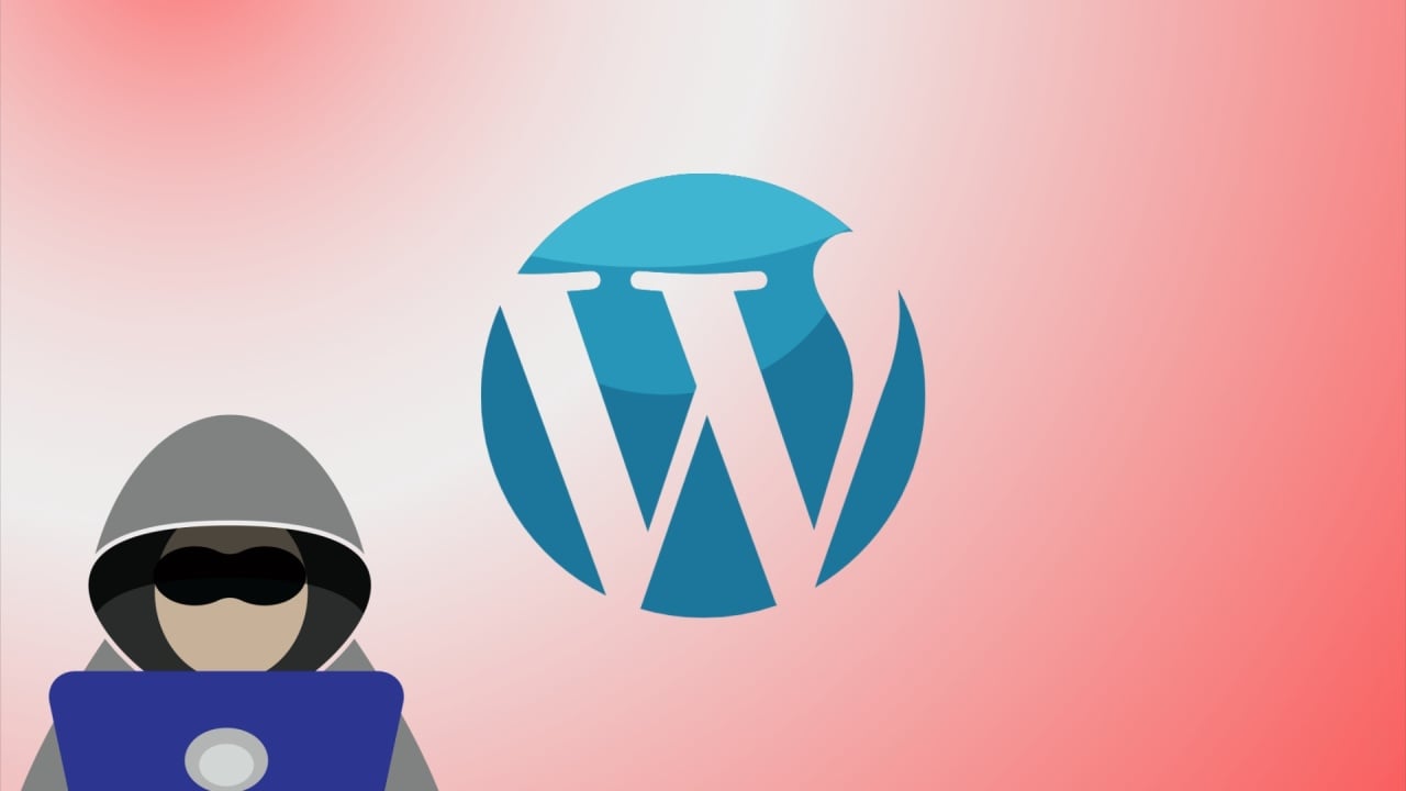 Hacker junto de logo do Wordpress