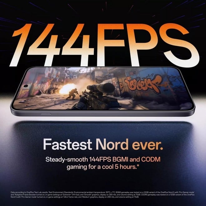 oneplus nord 5 com 144 FPS