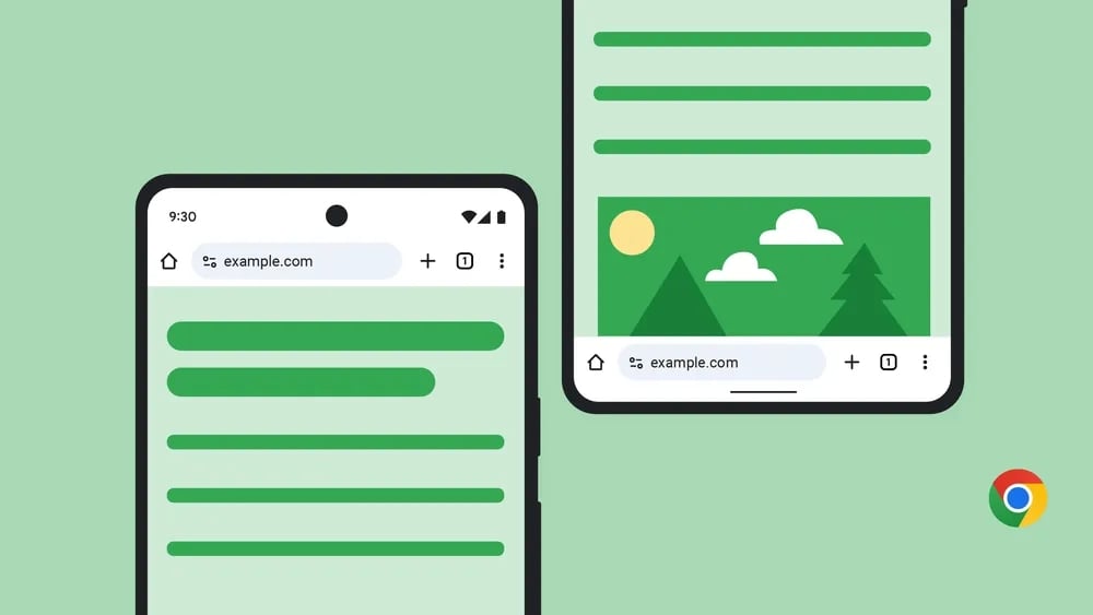 Google Chrome com barra de navegação em baixo