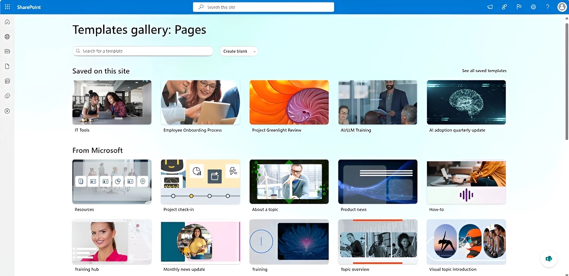 Novos temas do Sharepoint