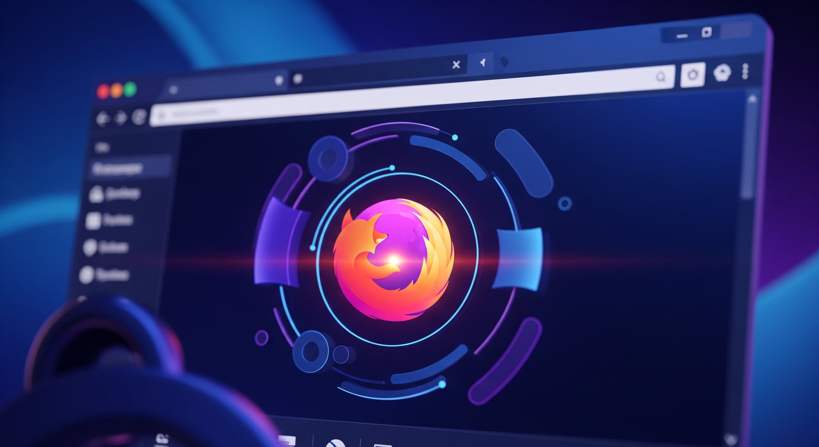 imagem do firefox em navegador em formato criativo