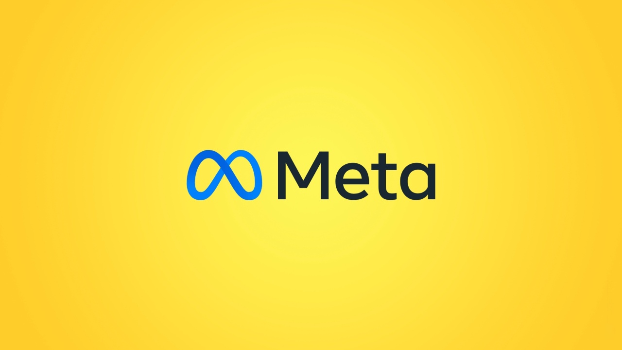 Meta logo em fundo amarelo claro