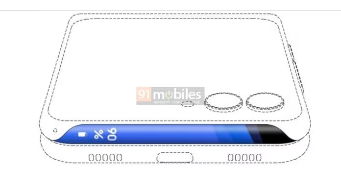 imagem da patente da samsung de dispositivo com ecrã dobrado
