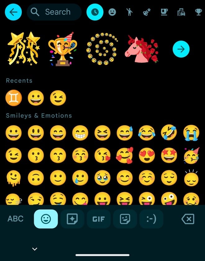 novo painel de emojis do gboard