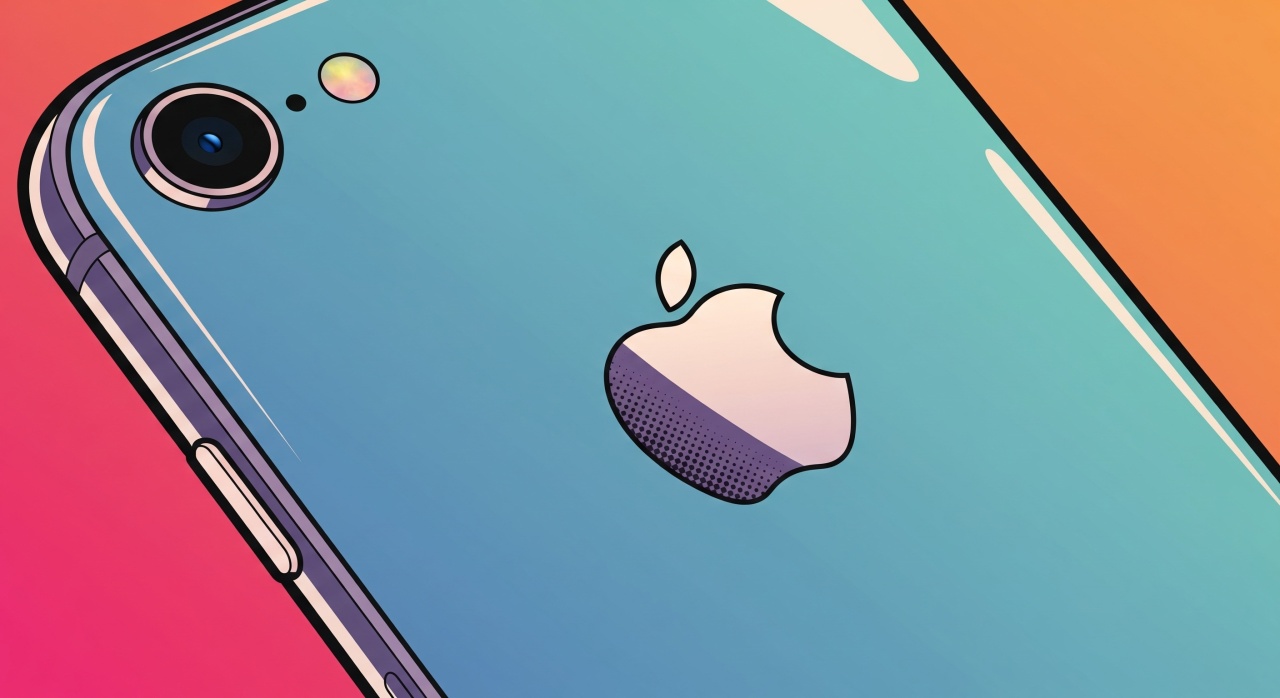 Apple iPhone com logo em destaque da Apple