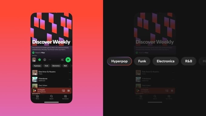 nova interface para funcionalidade do Spotify