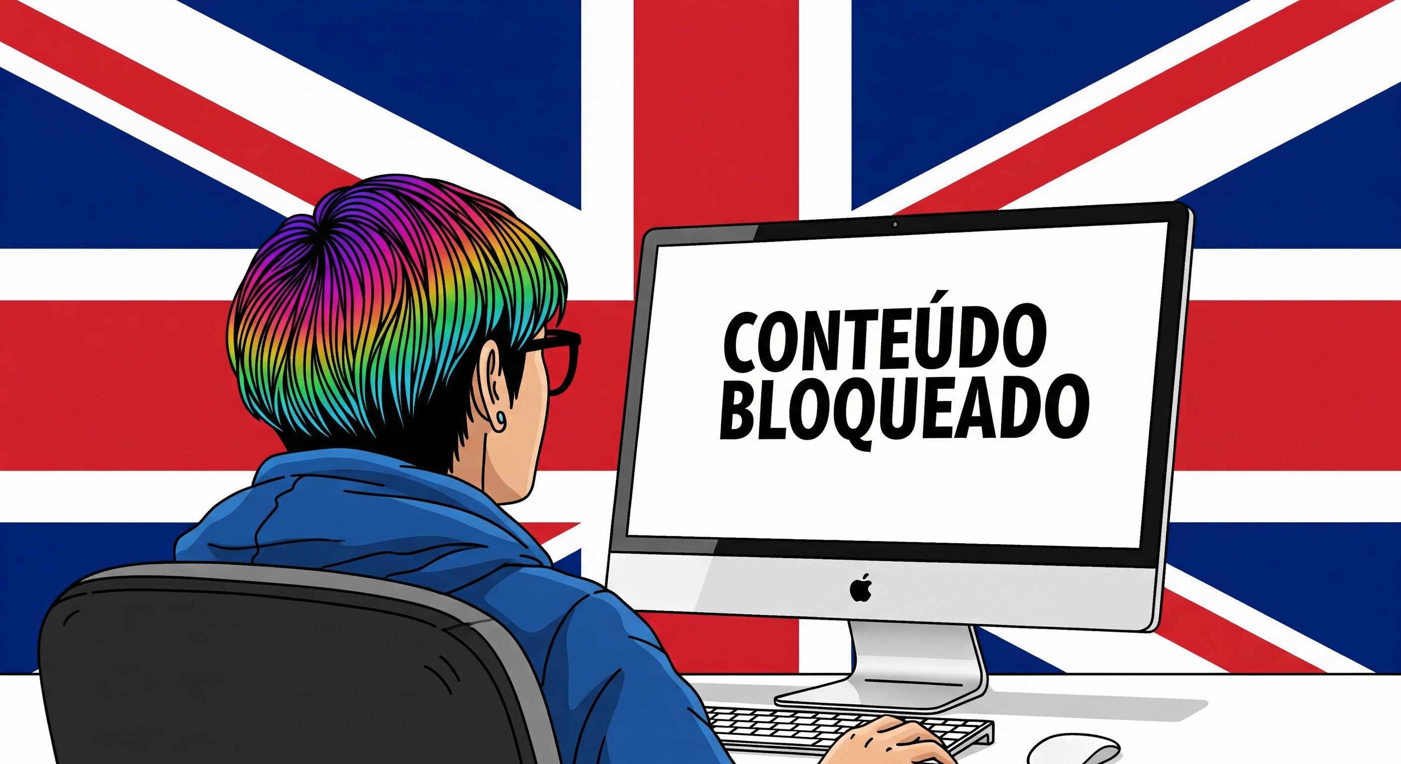 pessoa a tentar aceder a conteúdos bloqueados