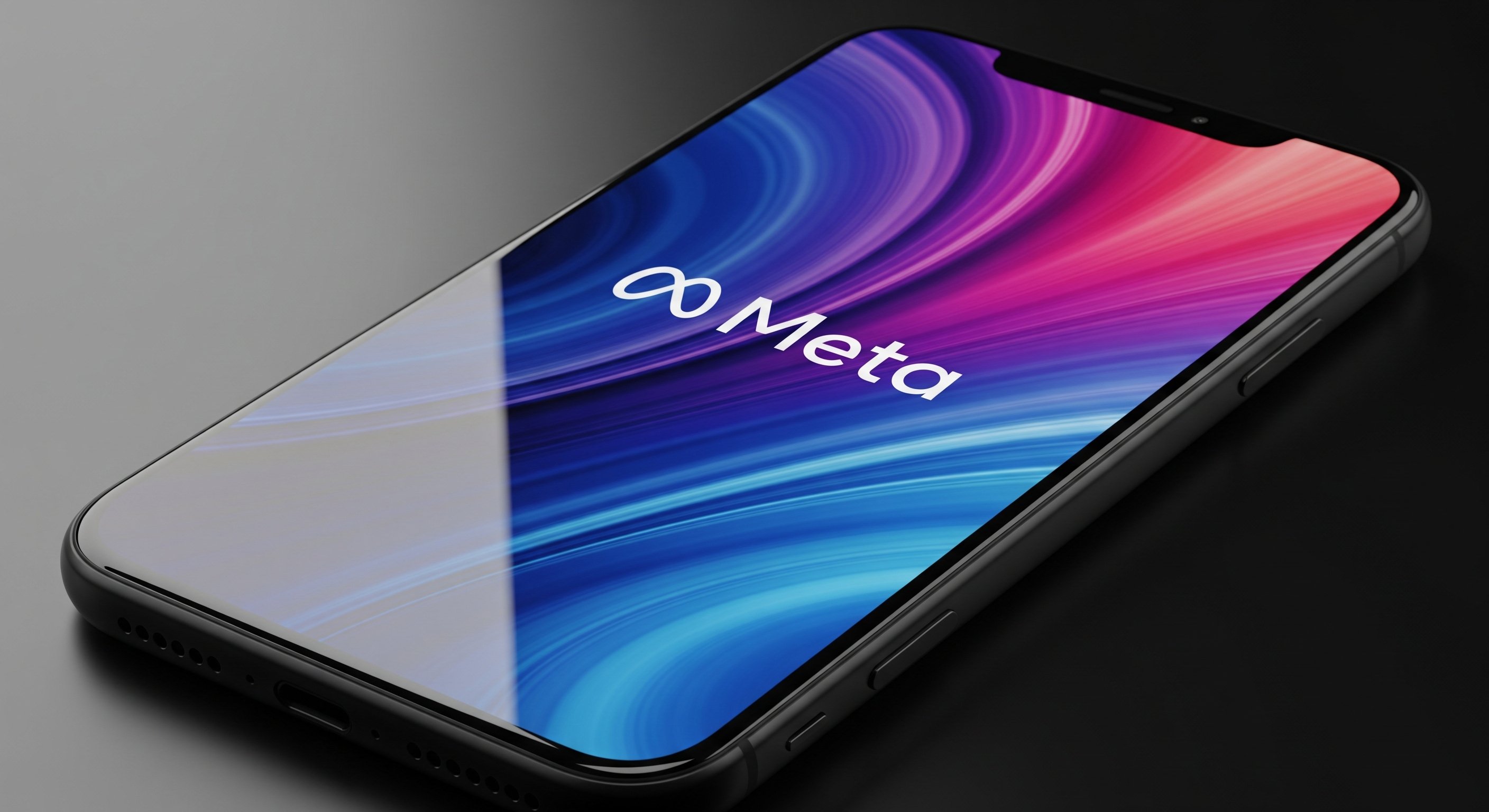 smartphone com logo da Meta no centro