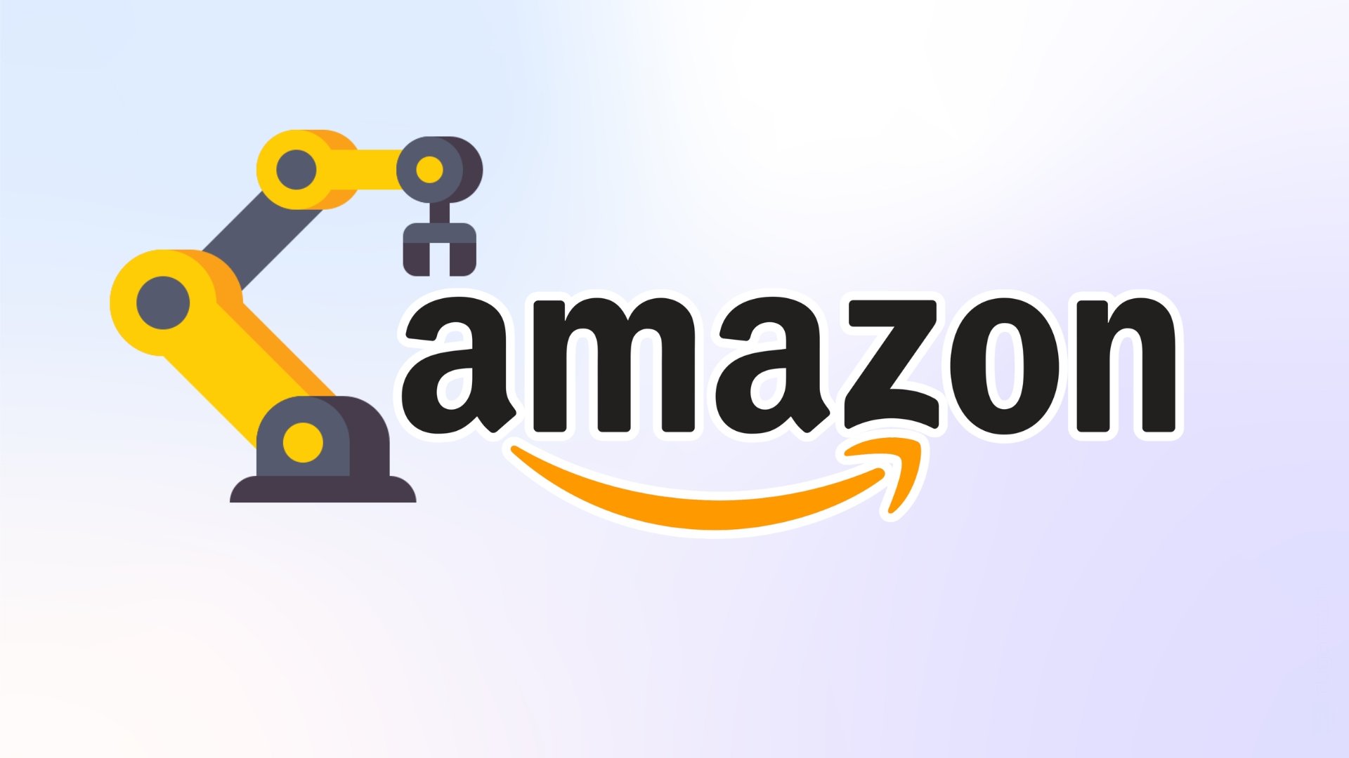 logo da Amazon com robot de braço mecânico