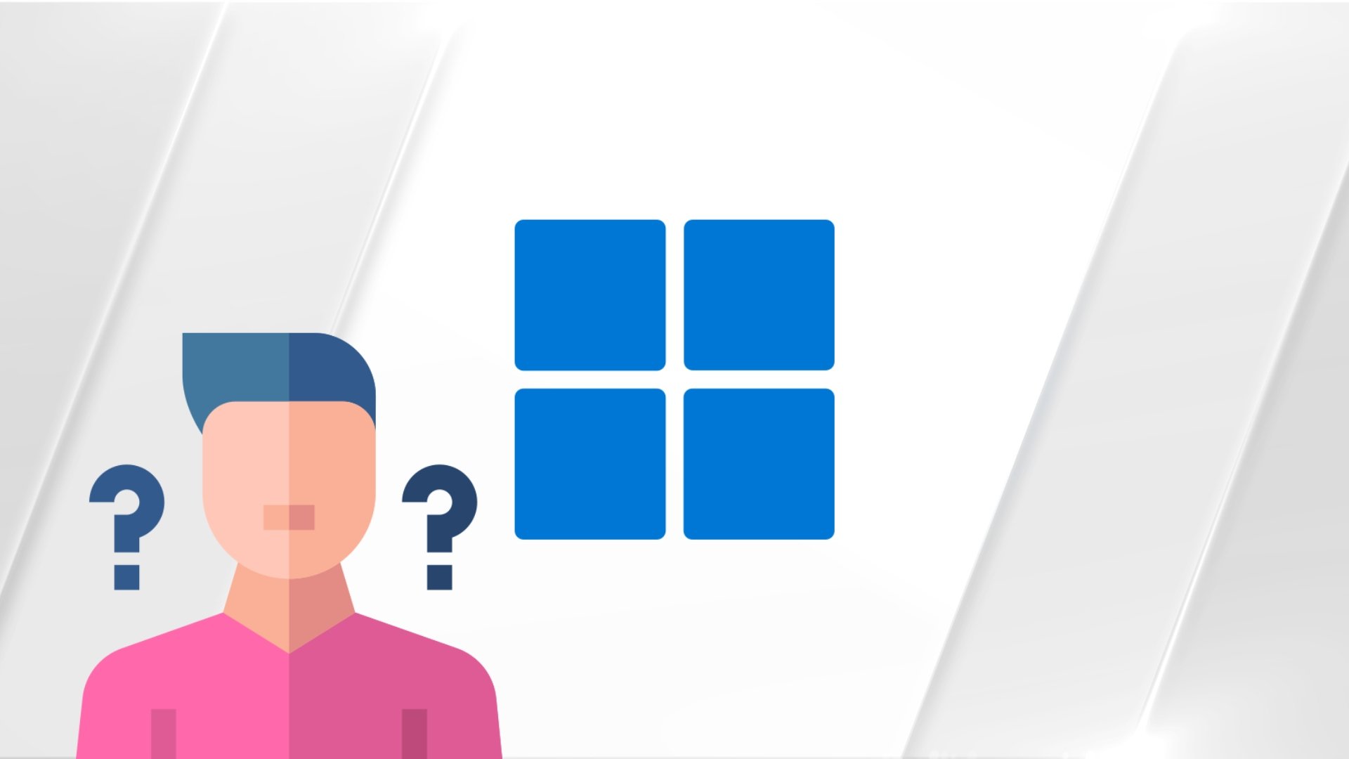 Logo do Windows e de pessoa confusa