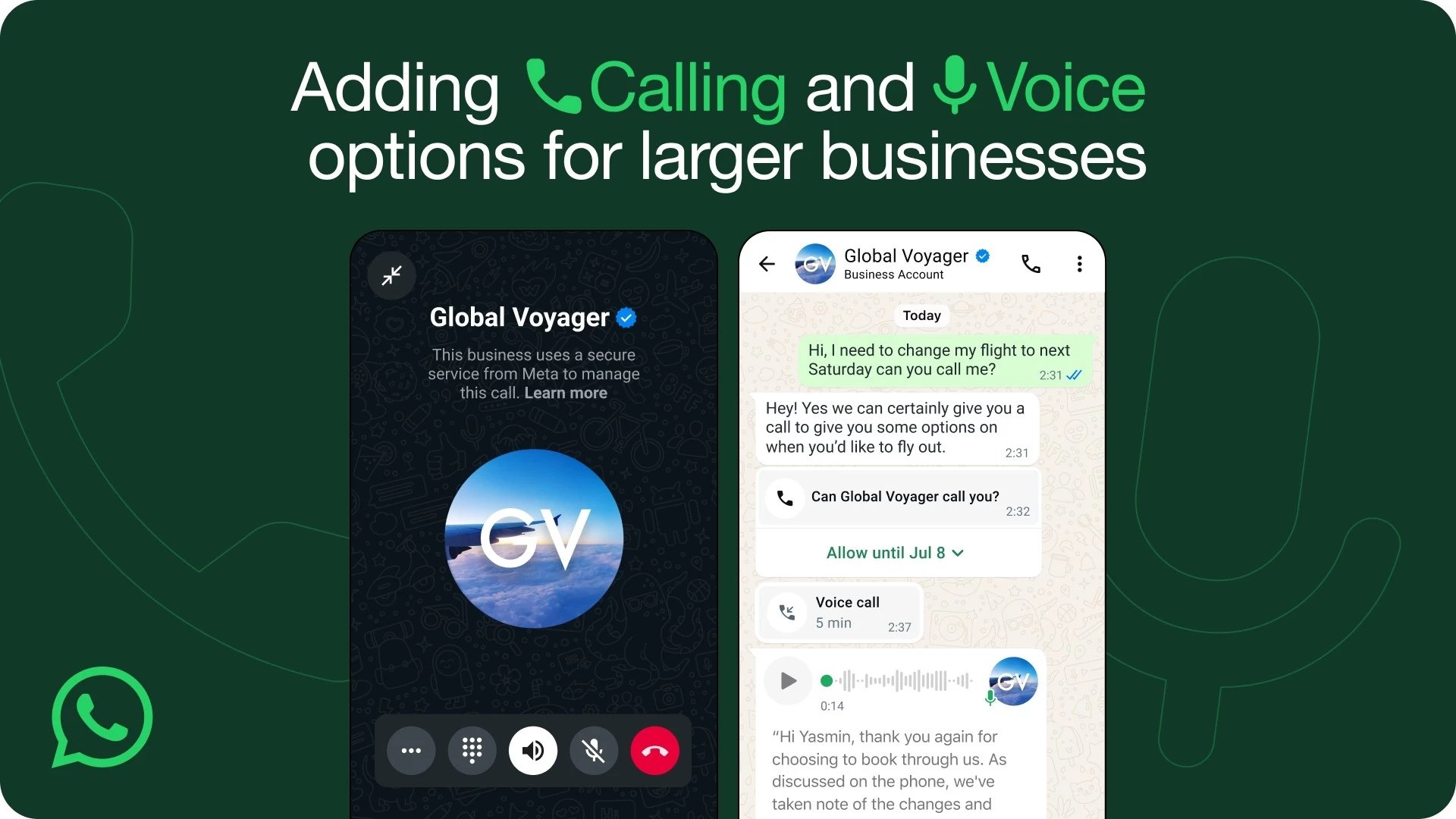novo sistema de chamadas para empresas no WhatsApp