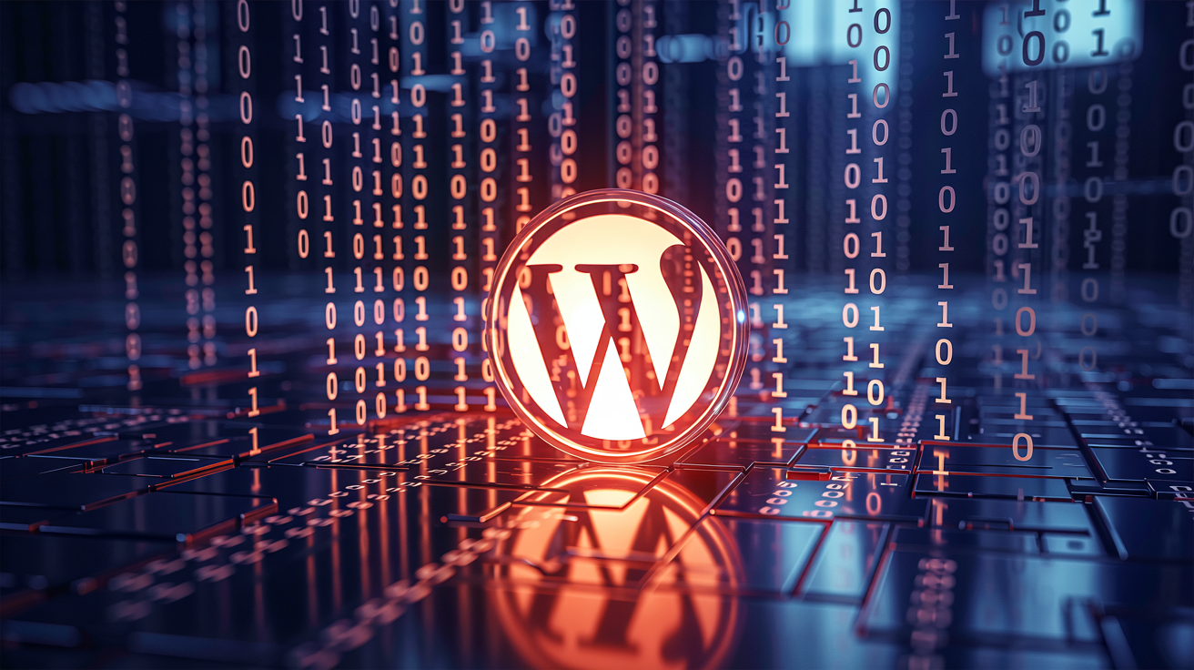 Wordpress logo em vermelho