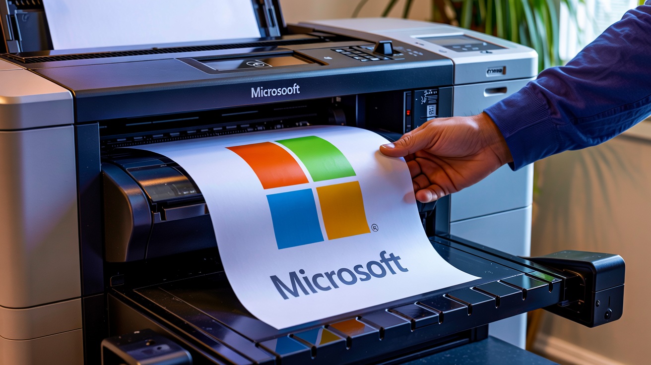 Logo da Microsoft a ser imprimido