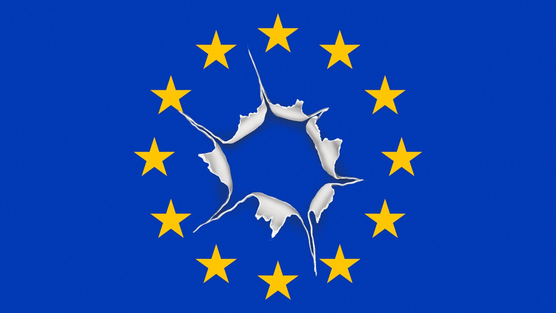 União Europeia bandeira com buraco