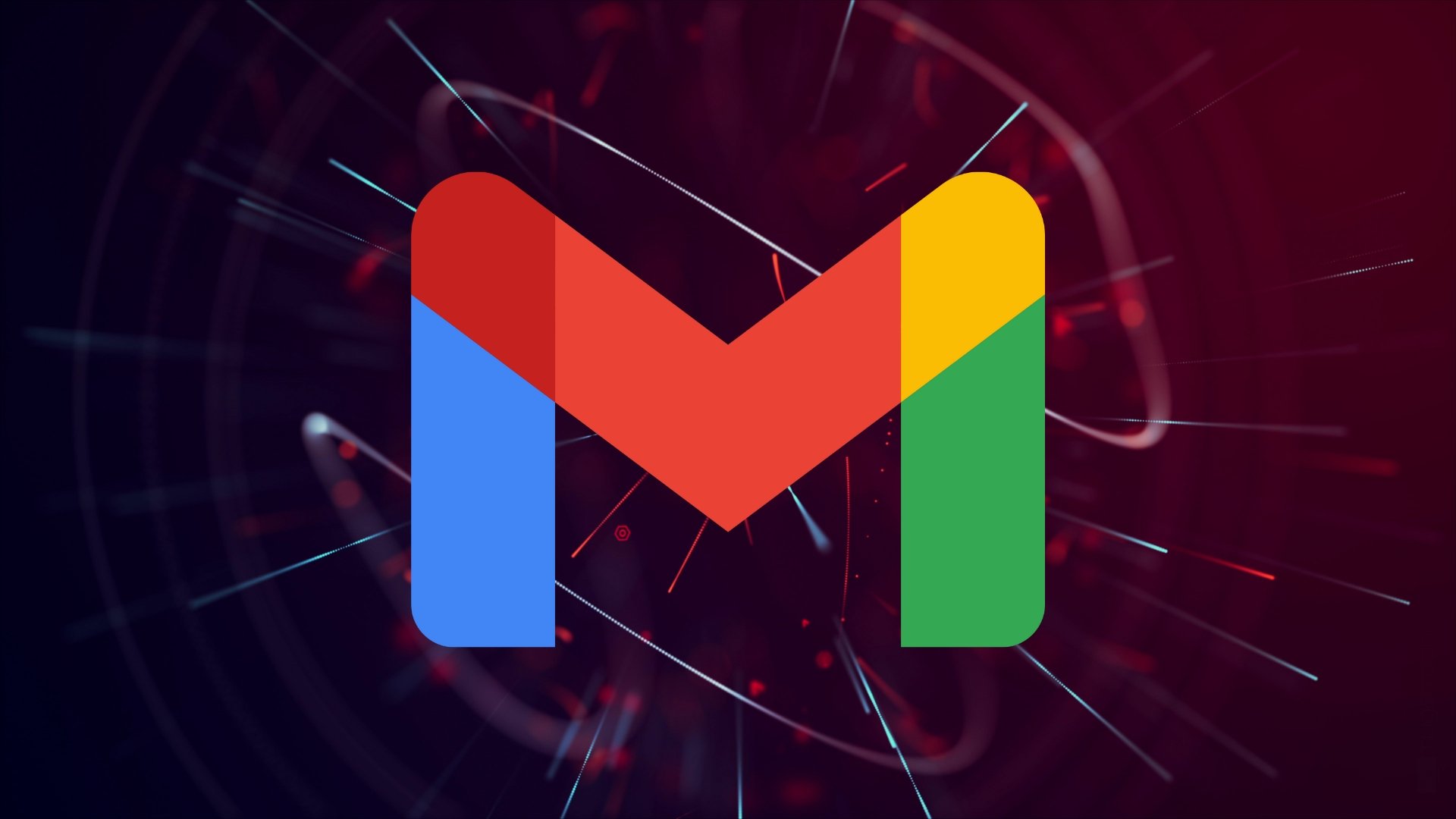 Gmail logo em fundo futurista