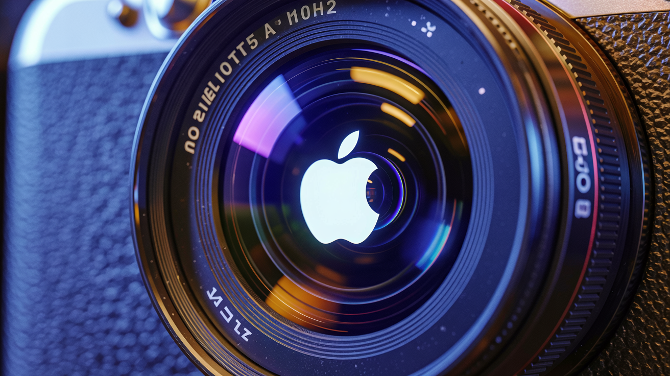 Apple em sensor de câmara fotográfica