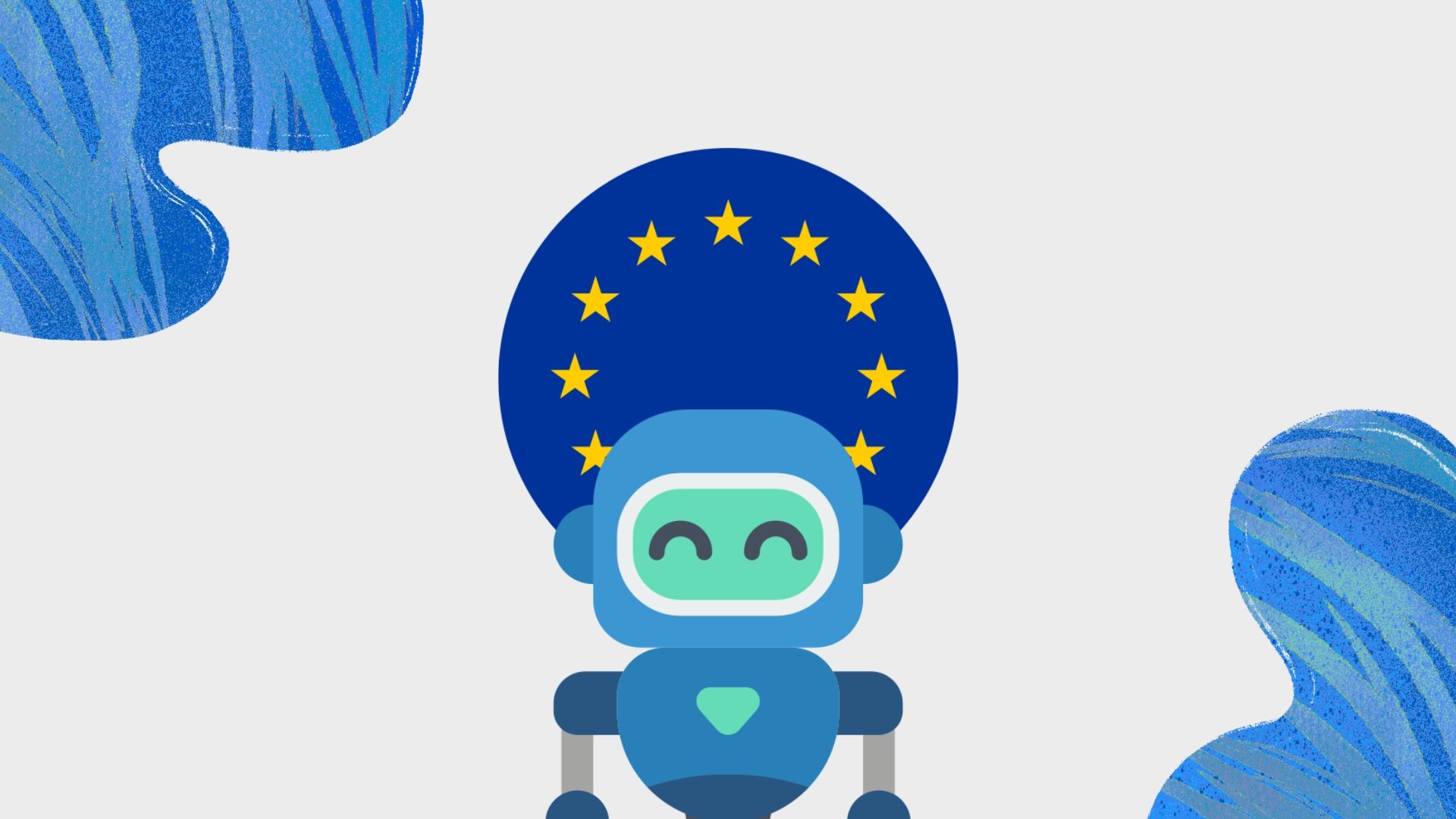 Bandeira europeia com robot