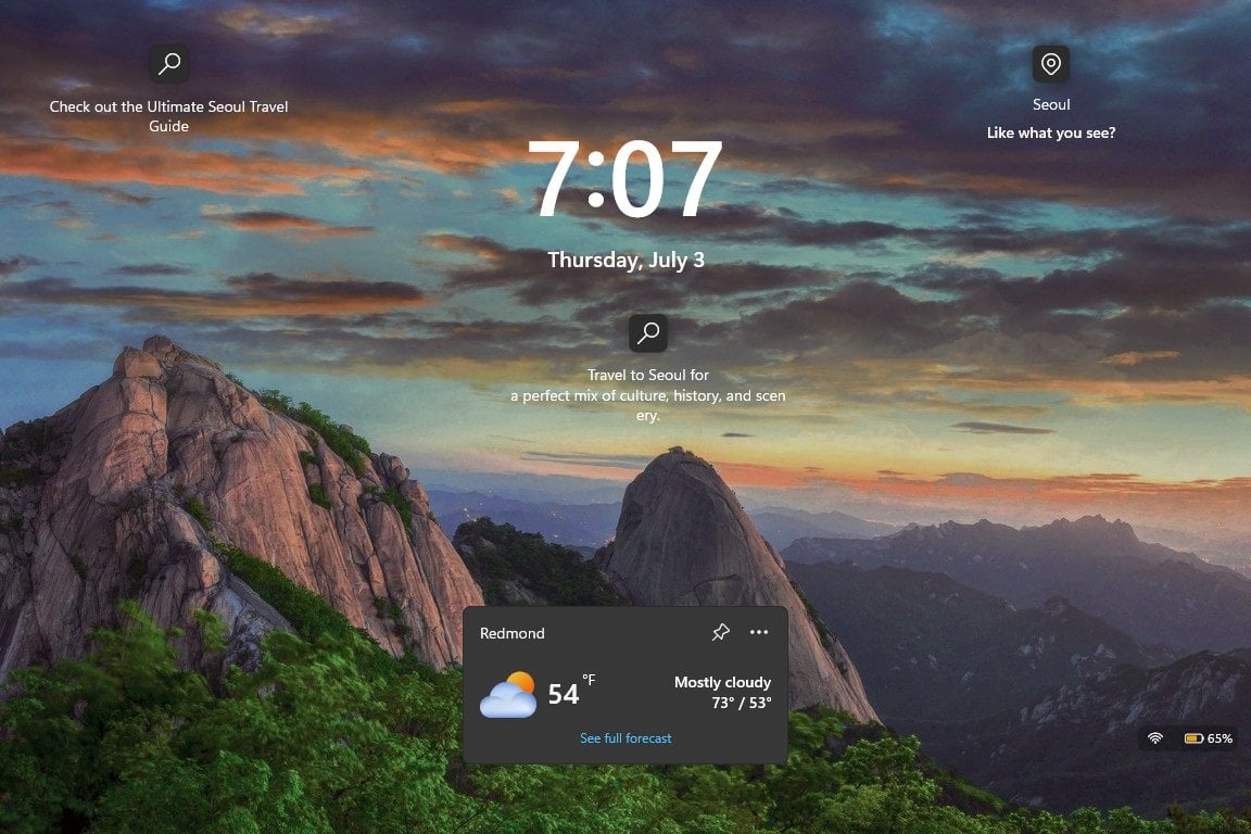 nova funcionalidade no ecrã de bloqueio do Windows 11