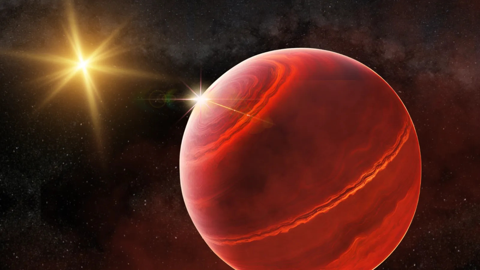 planeta vermelho no espaço