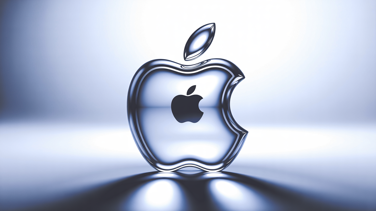 Apple logo feito de vidro