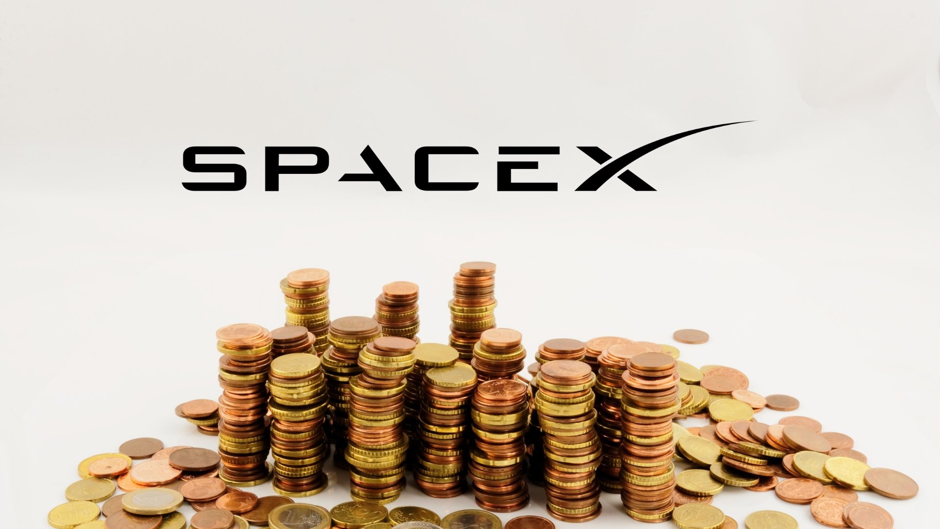 Space X com dinheiro em moedas