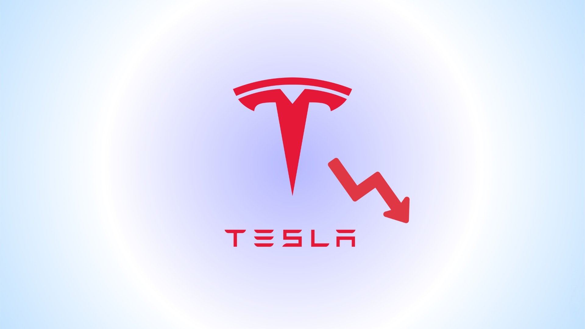 Tesla logo em queda