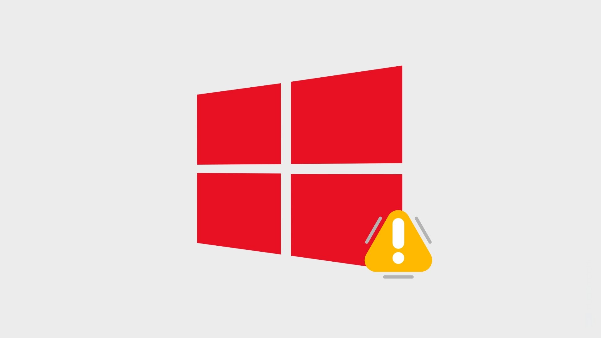 Windows com sinal de alerta