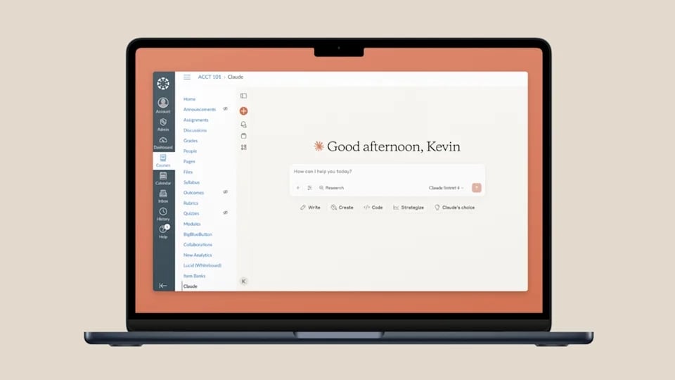 Claude interligado a Canvas e outras apps externas