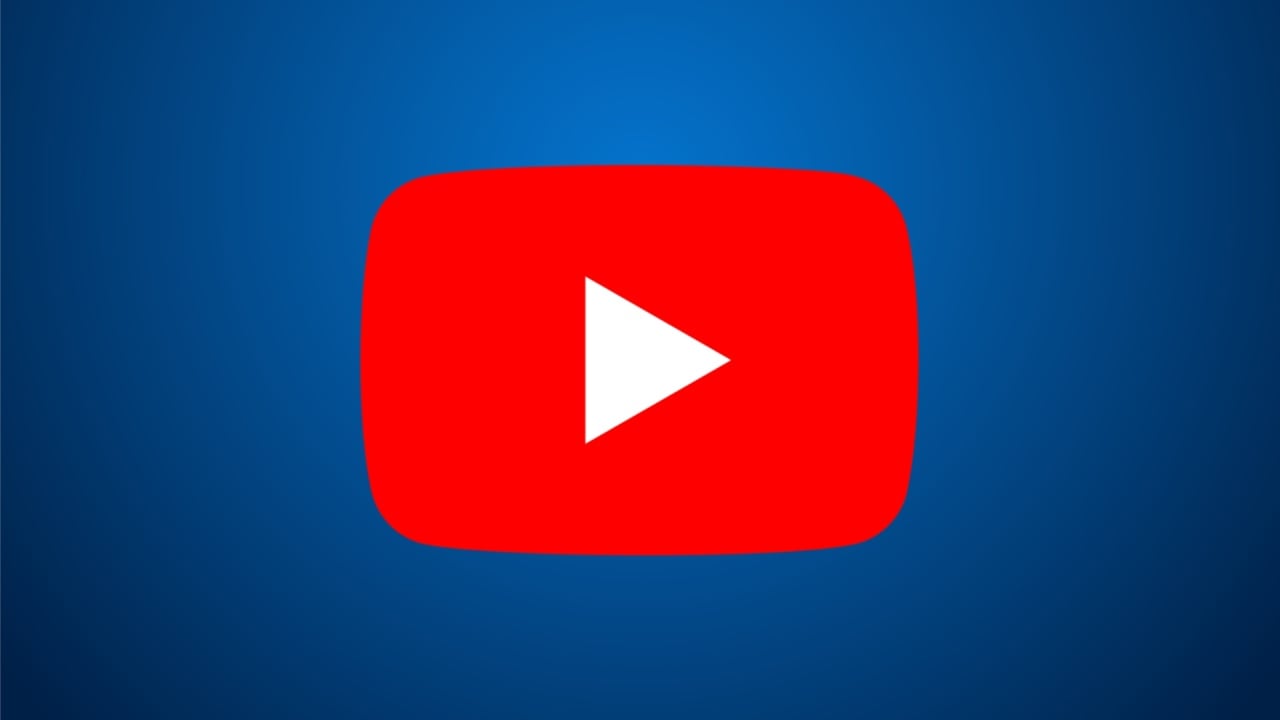 Youtube logo em fundo azul