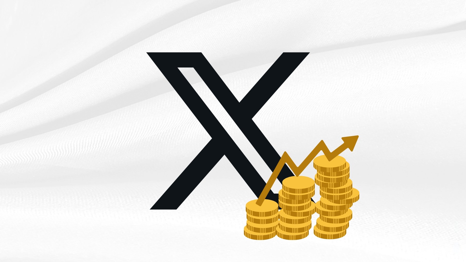 X logo com dinheiro a crescer