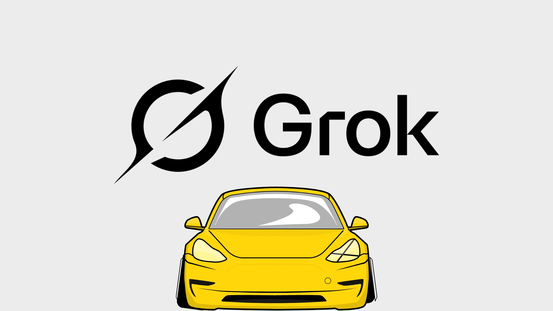 Logo do Grok com um tesla
