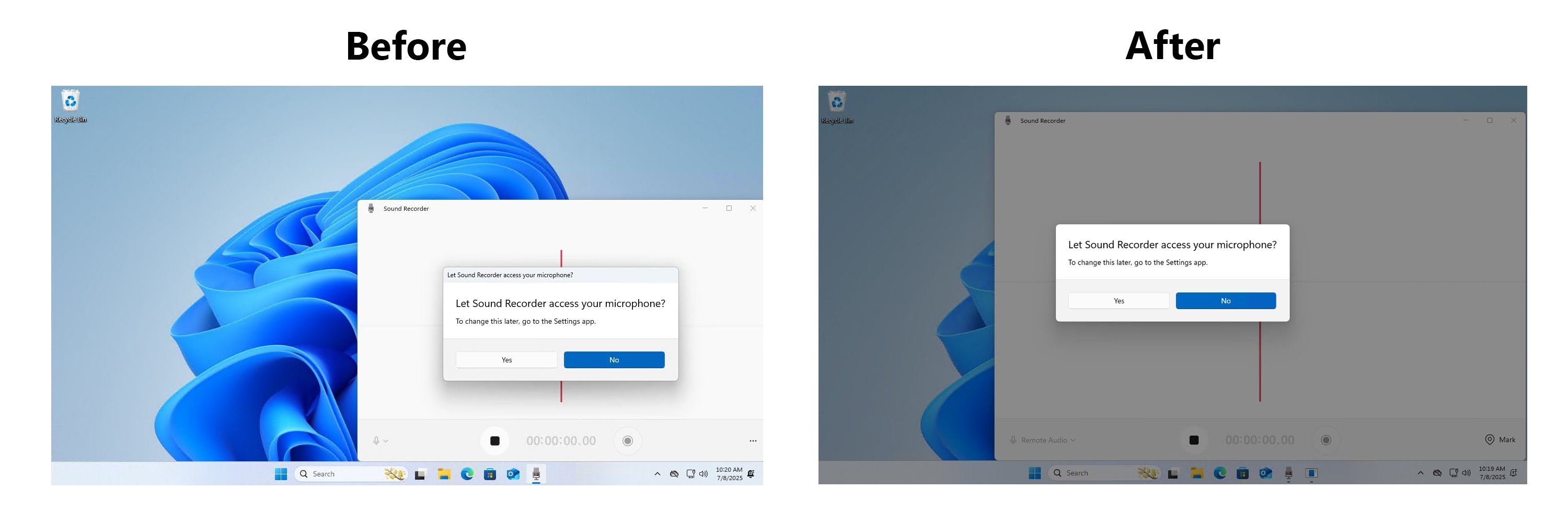 detalhes de acessibilidade do windows 11 sobre gravação de som