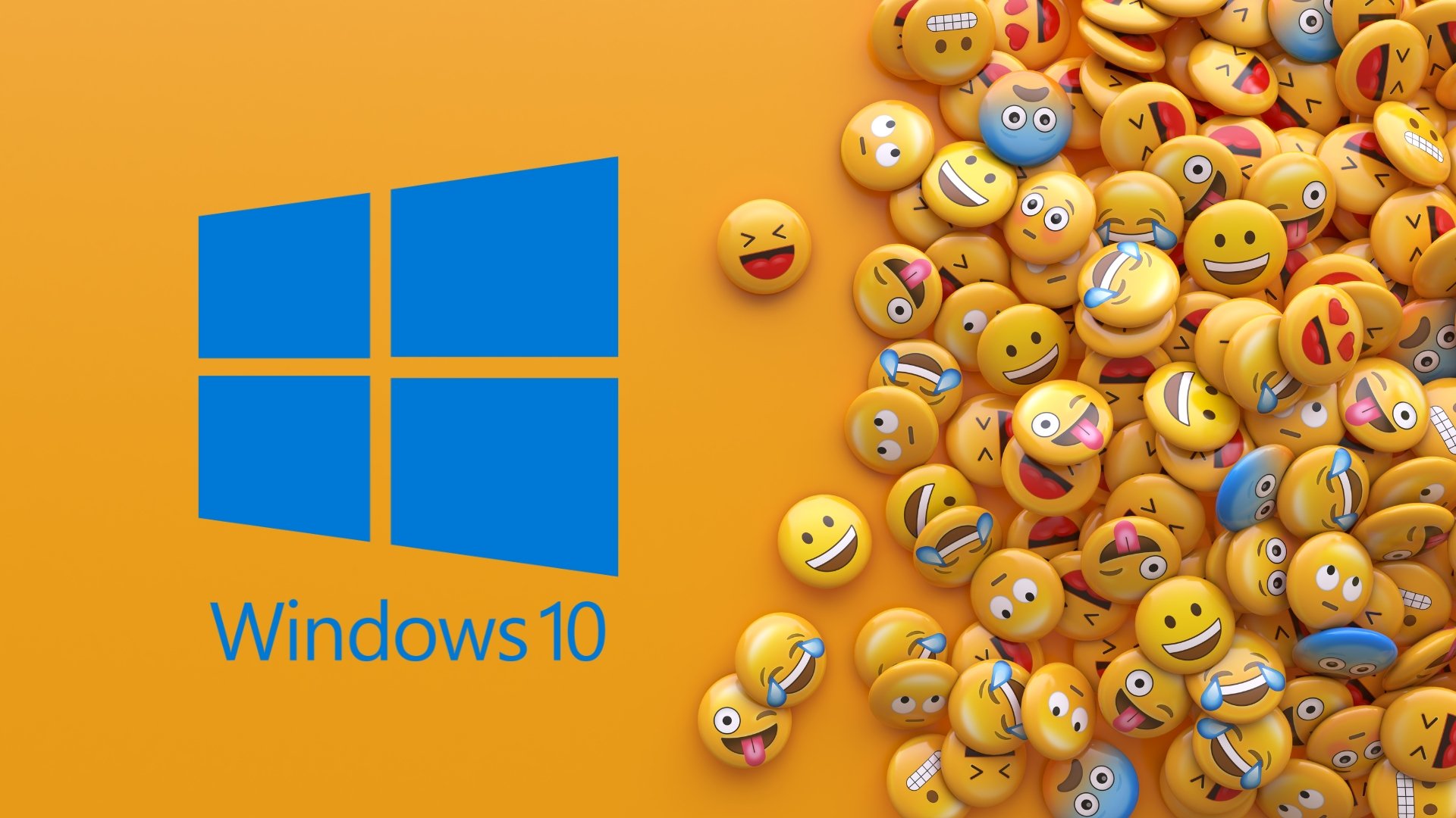 Windows 10 com emojis de fundo