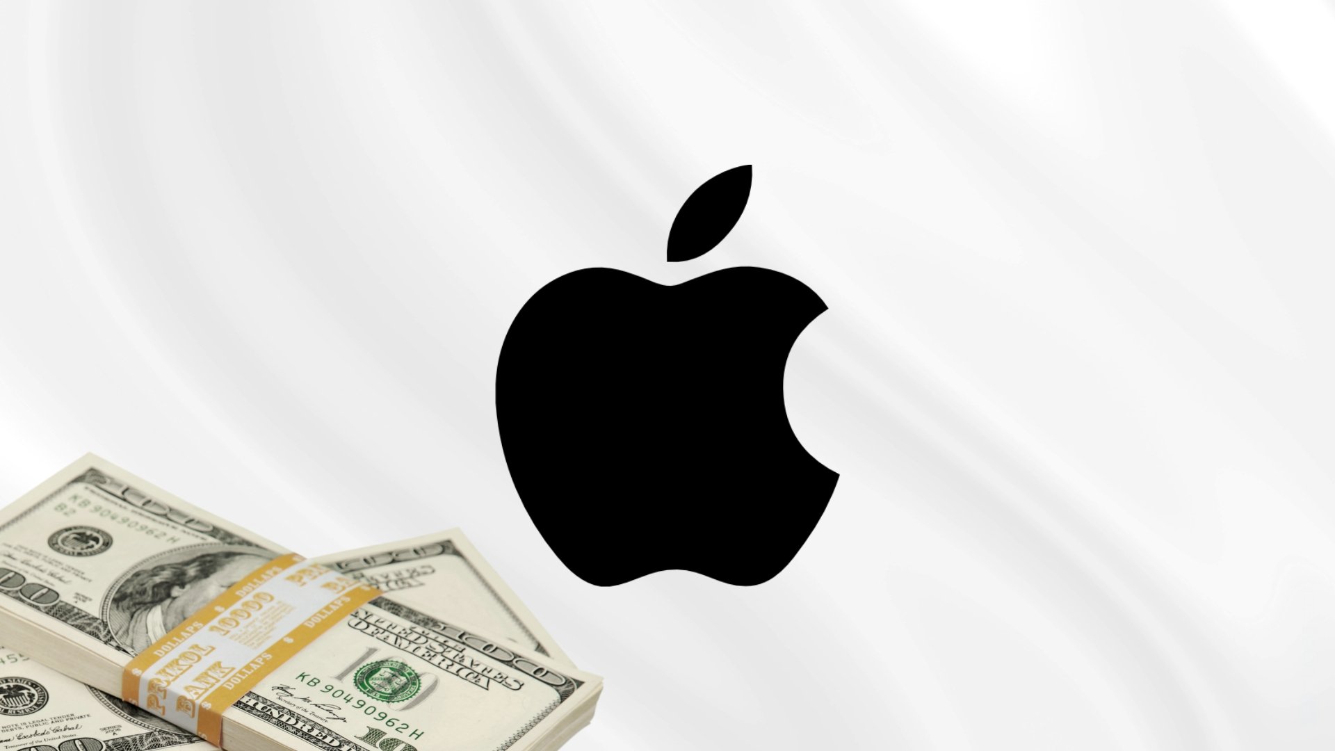 Apple logo com dinheiro