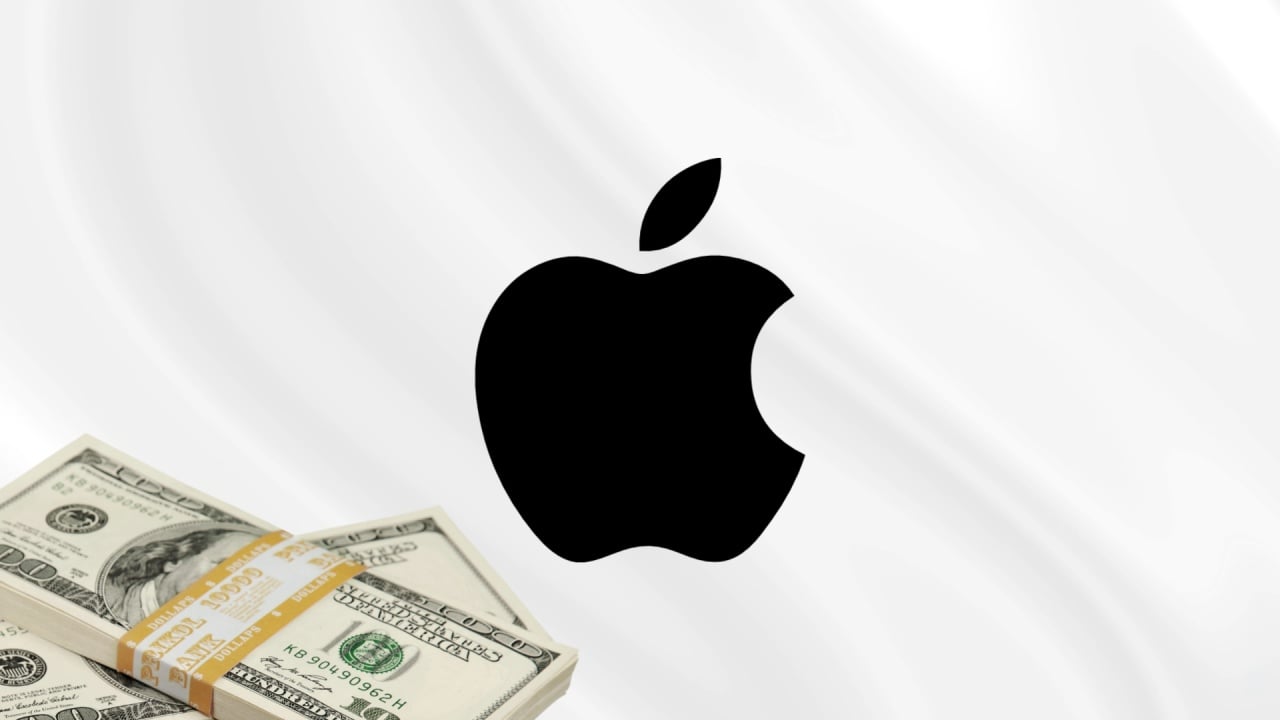 Apple logo com dinheiro