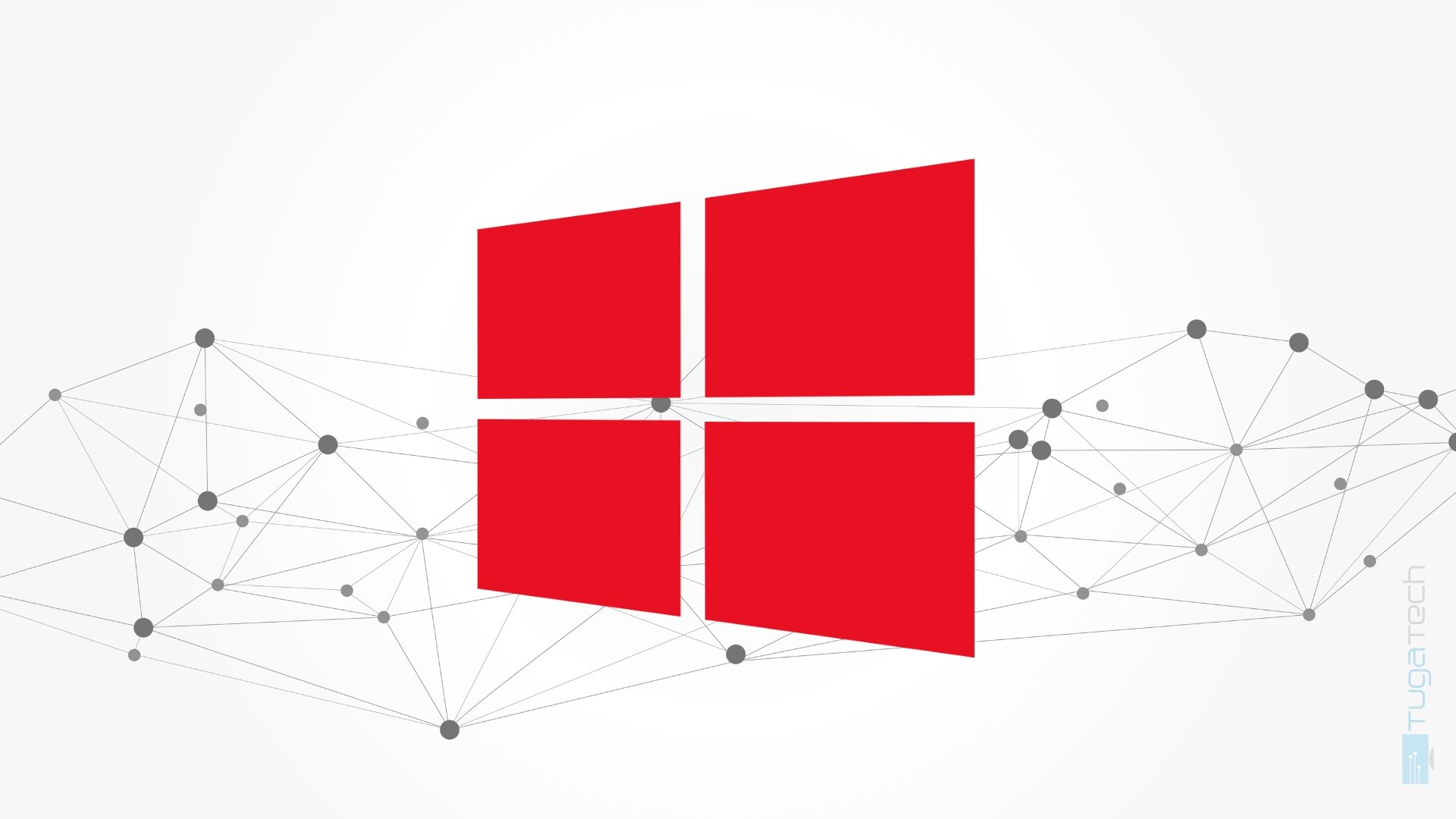 Windows 10 em logo vermelho