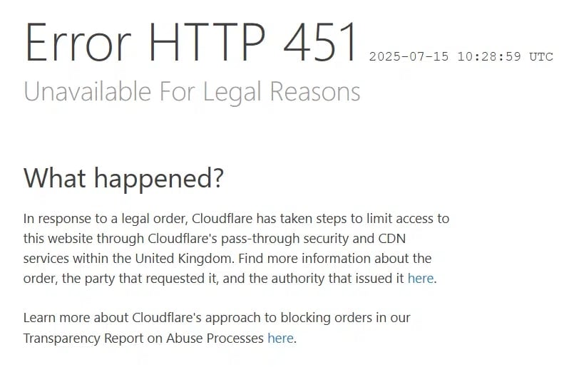 mensagem de erro no acesso a site bloqueado