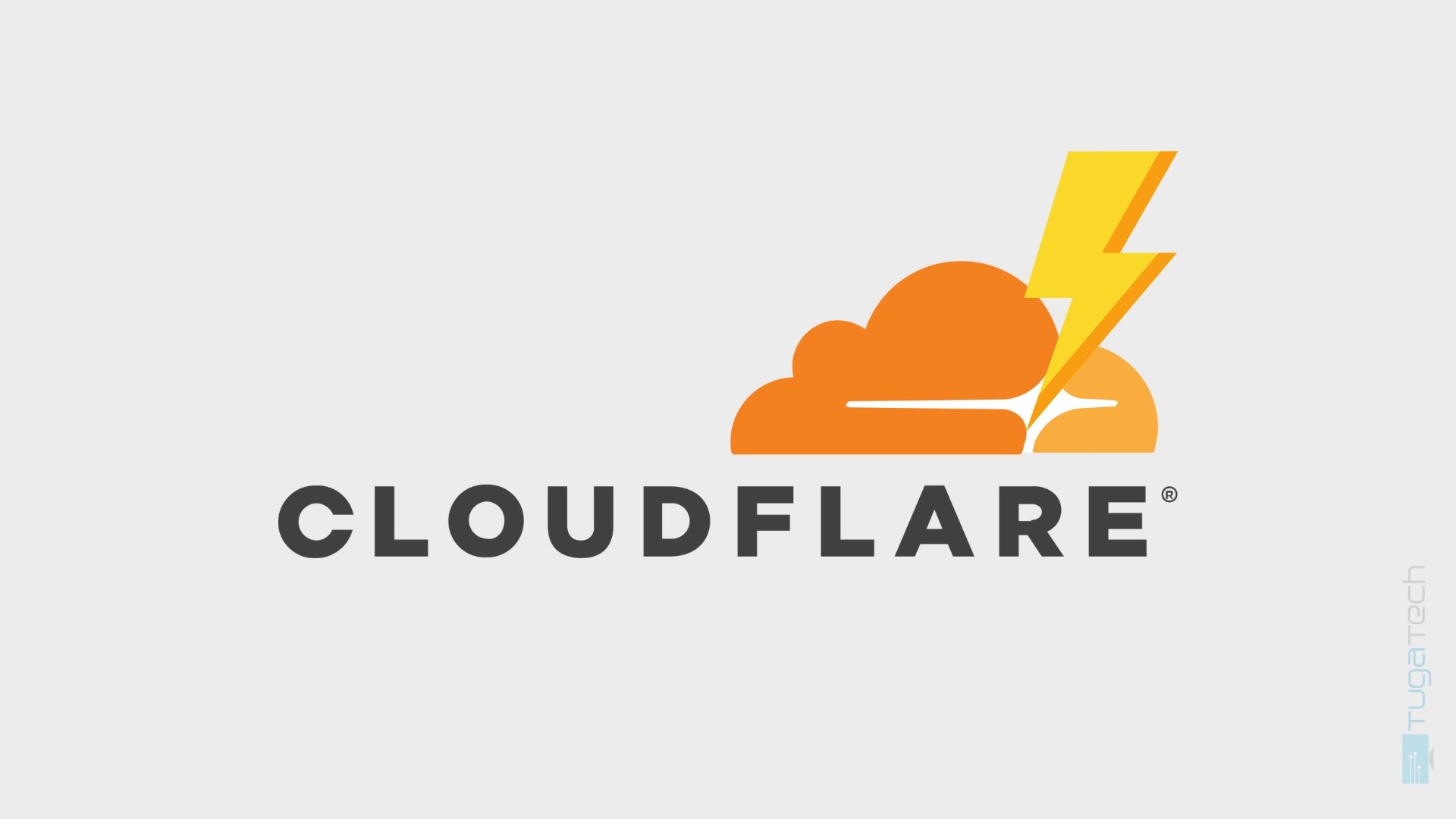 Cloudflare logo com relâmpago
