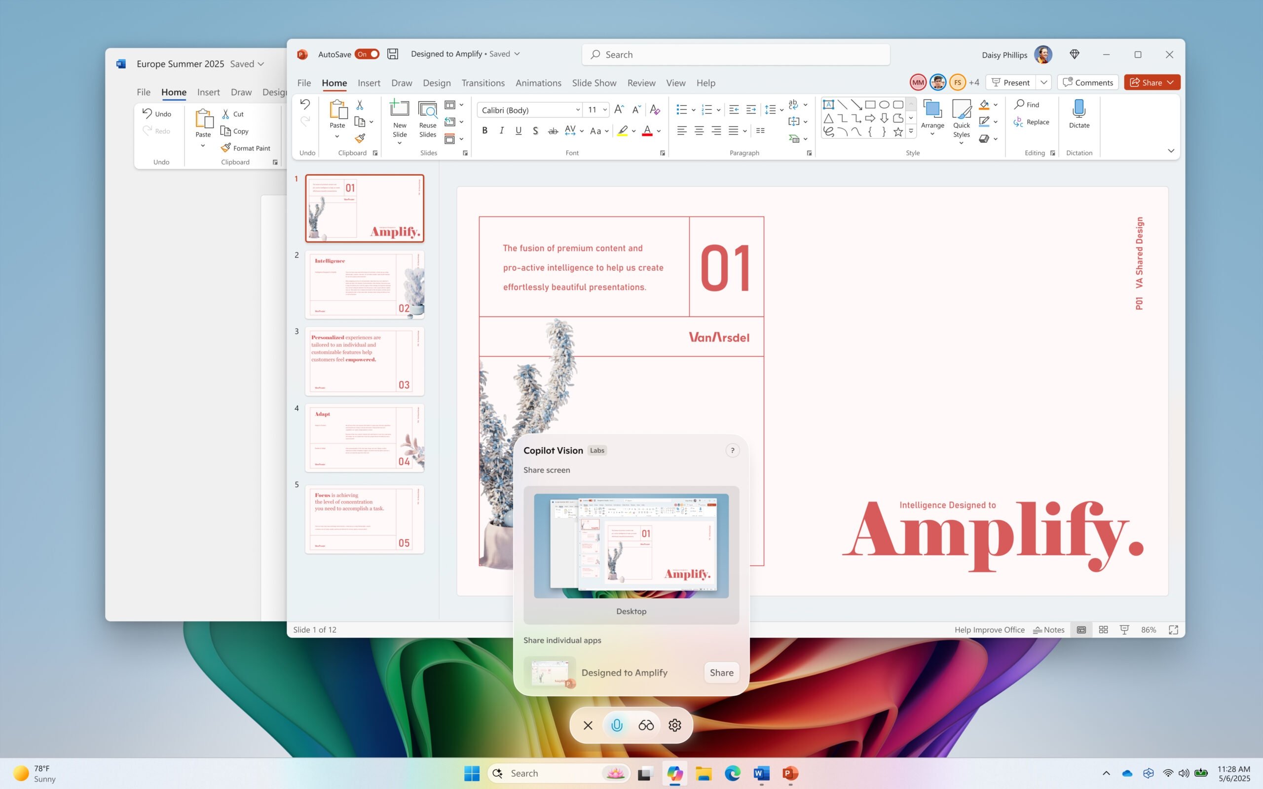 partilha do ambiente de trabalho diretamente para o copilot da Microsoft