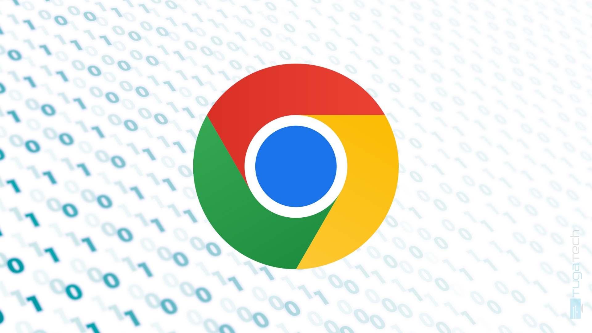 Google Chrome em fundo de dados