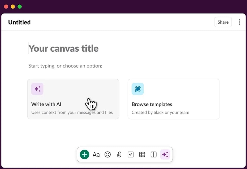 slack com ia na escrita de textos
