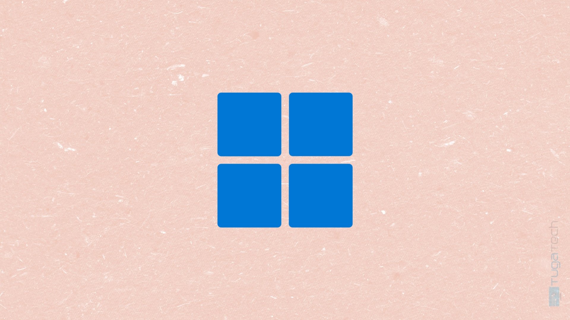 Windows 11 logo em fundo rosa