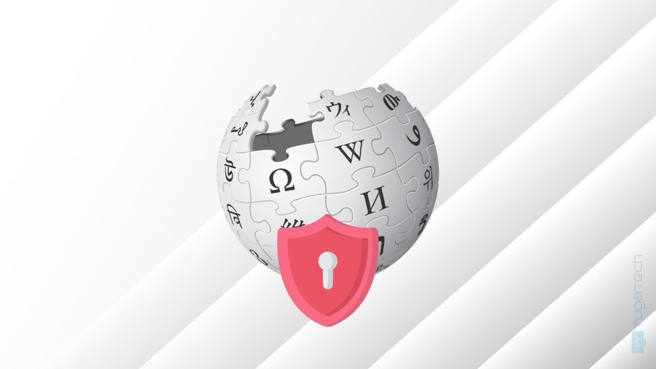 Wikipédia com escudo de privacidade na frente
