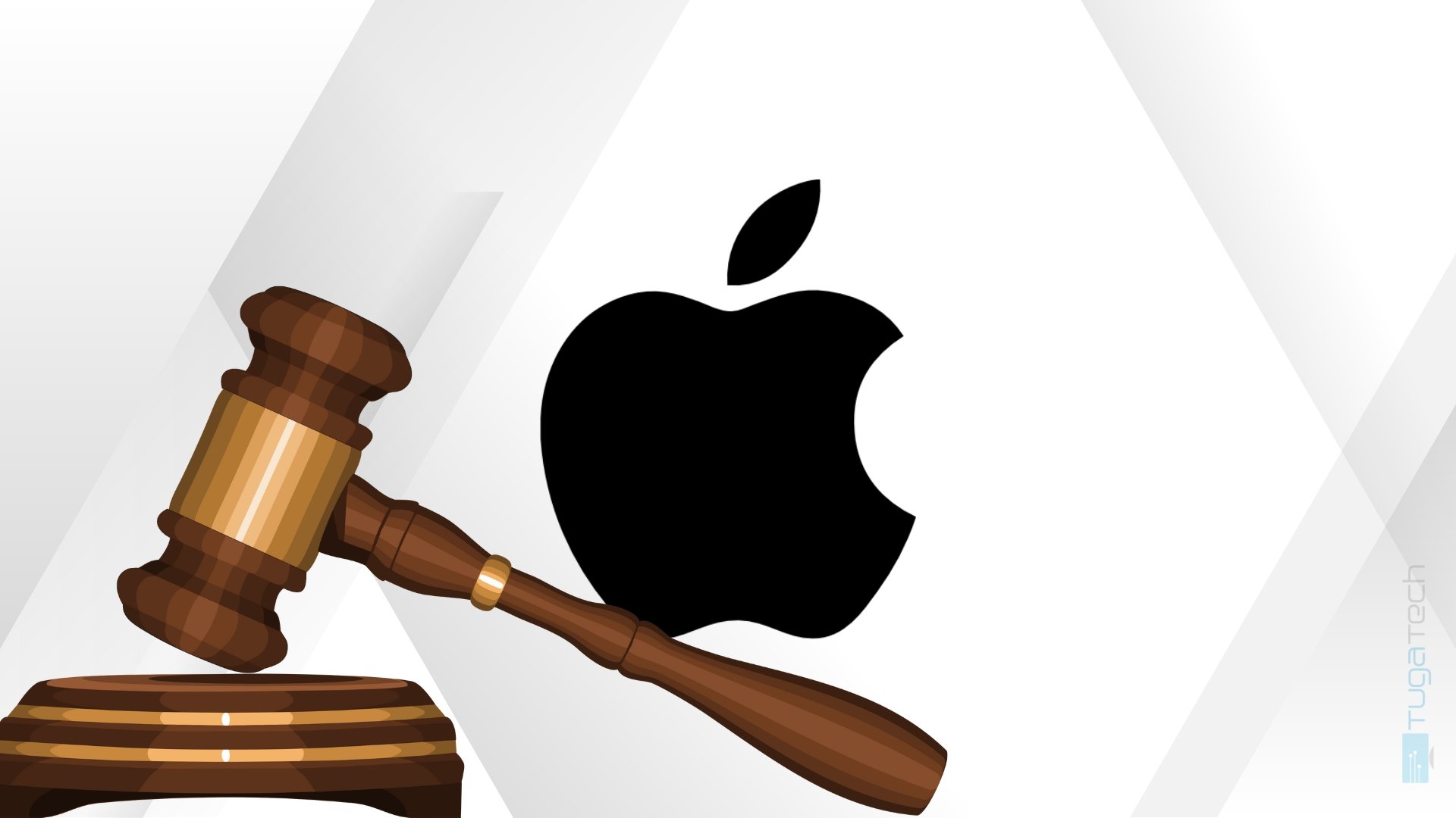 Apple com martelo de tribunal
