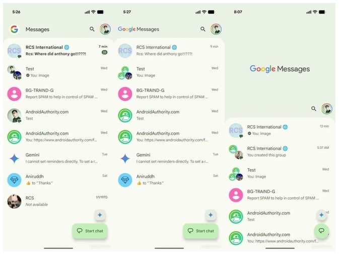mensagens da google interface nova