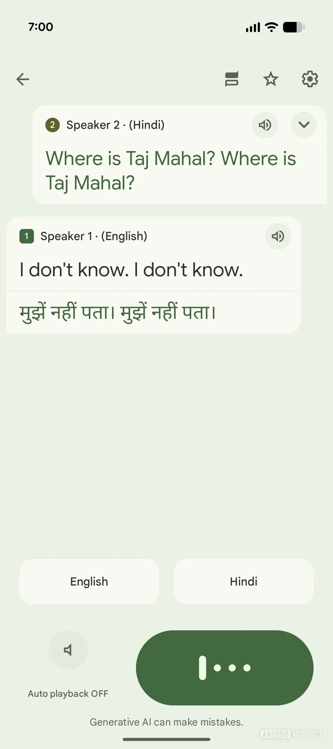 interface conversa google tradutor