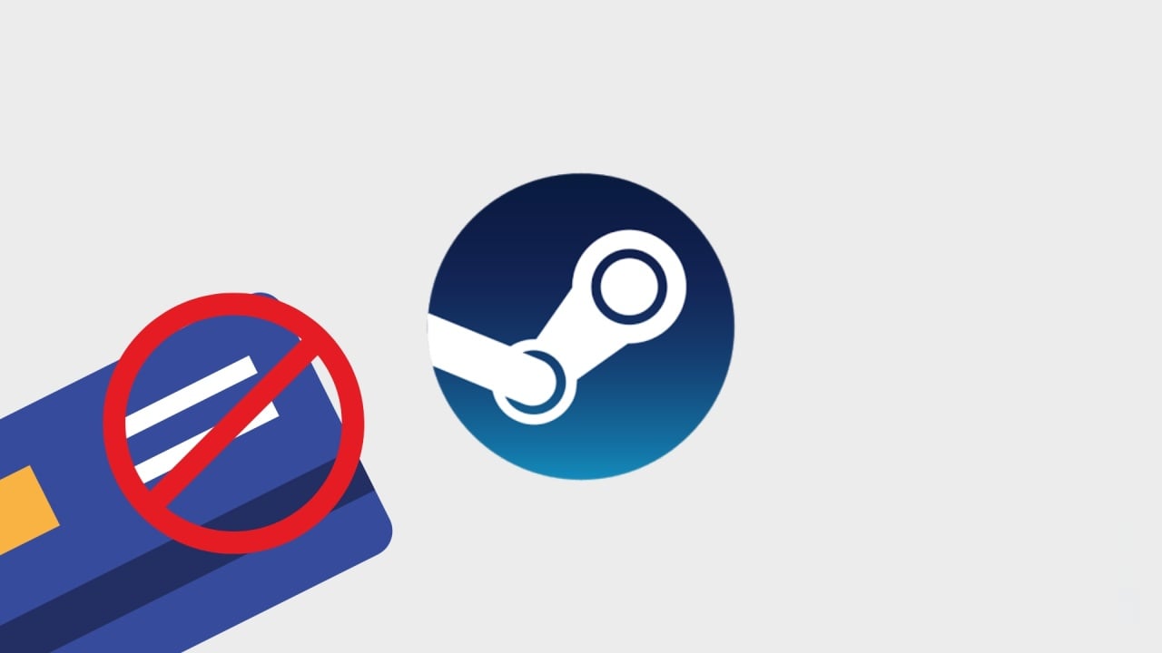 Steam logo com cartão de crédito