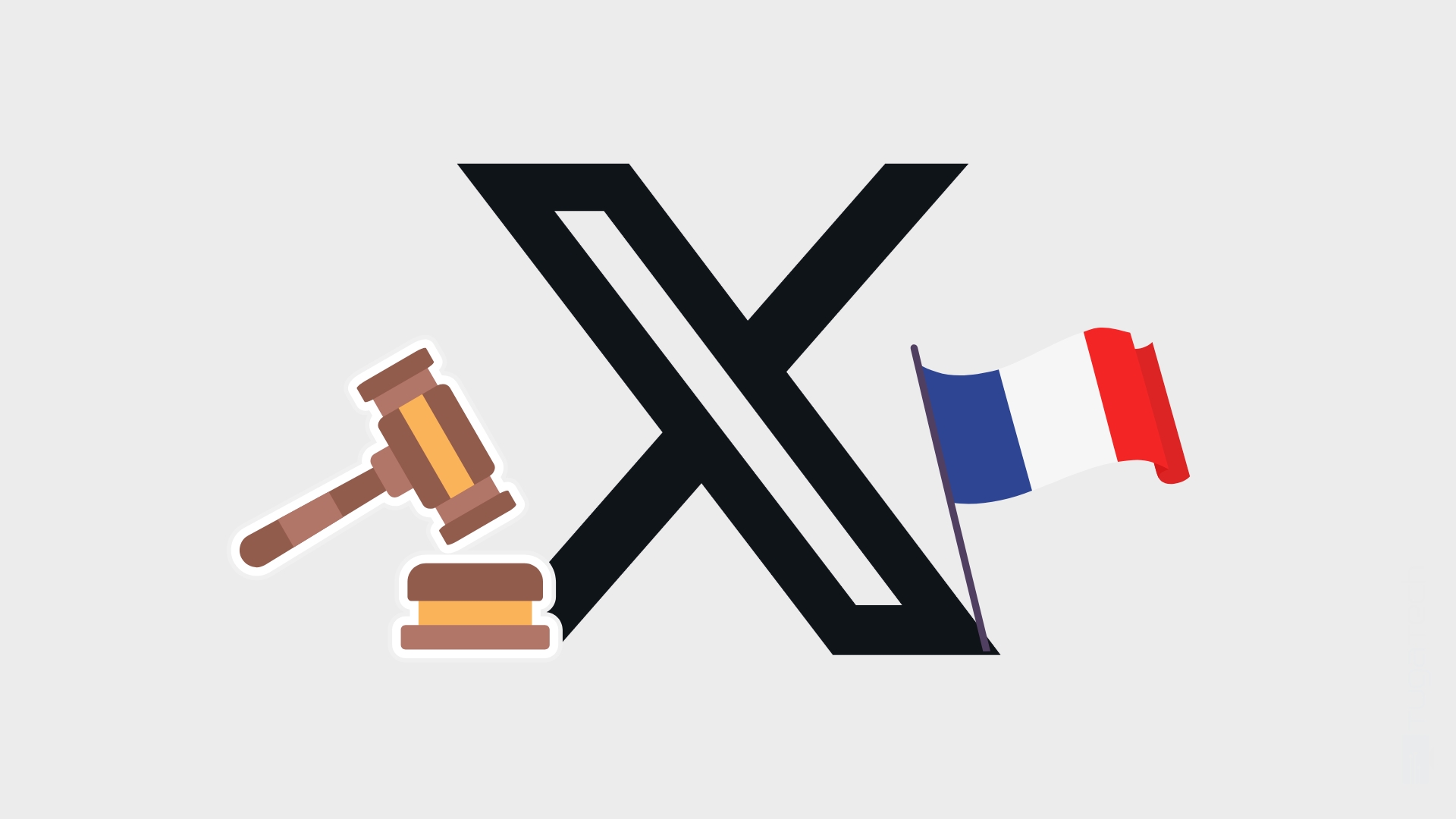 França com logo da X e justiça