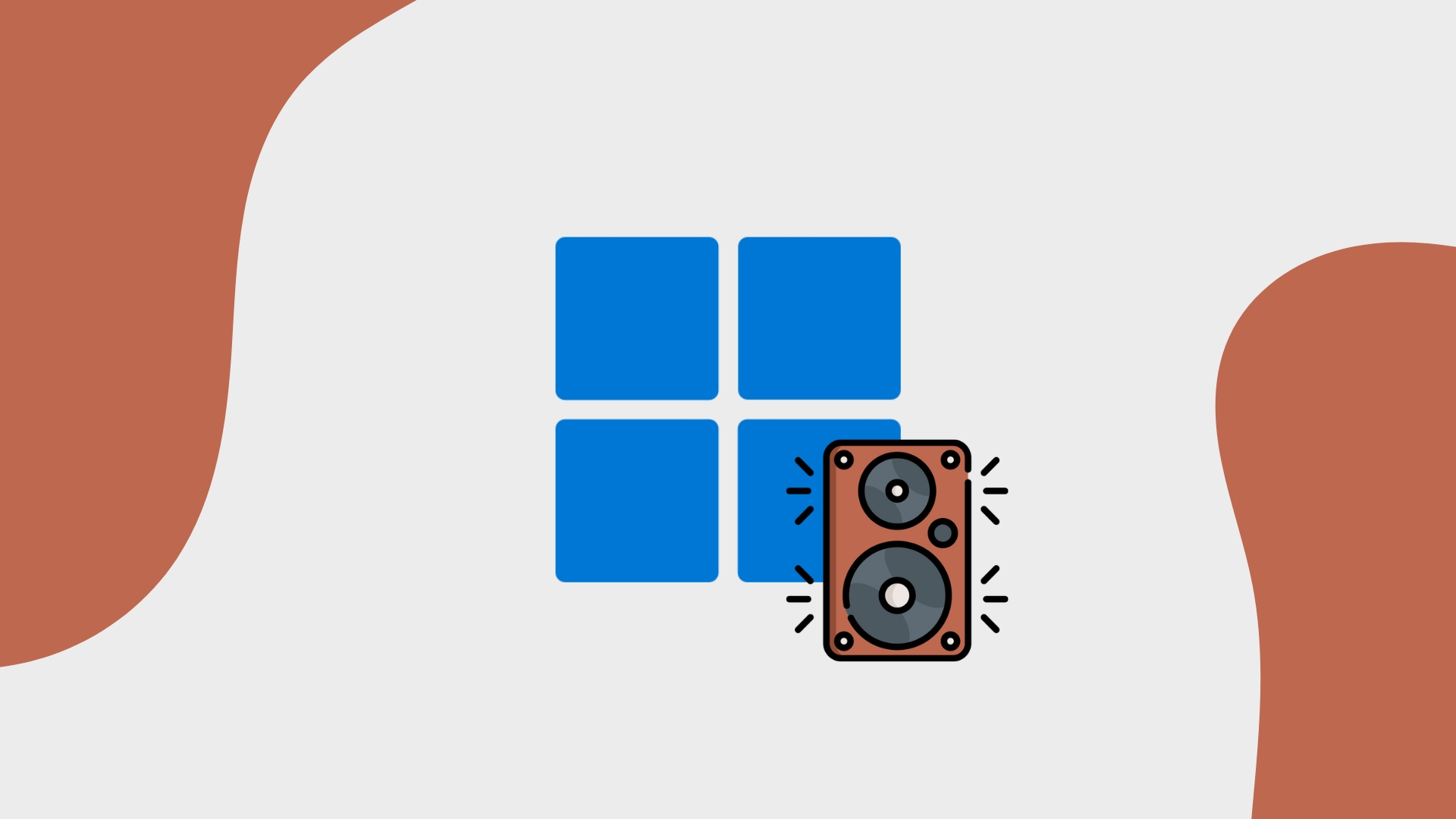 Windows 11 com colunas de som